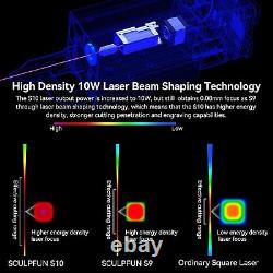 Graveur laser SCULPFUN S10 10W Machine de découpe laser avec buse d'assistance d'air
