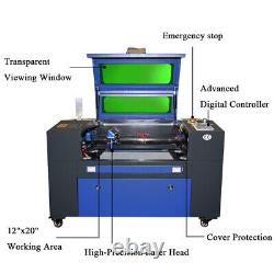 Machine de gravure et de découpe au laser Co2 50W Graveur Cutter 50x30cm Protection sûre