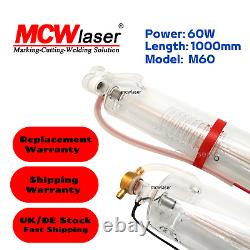 Tube laser MCWlaser 60W 100cm 90W 1250cm pour machine de gravure et de découpe laser CO2